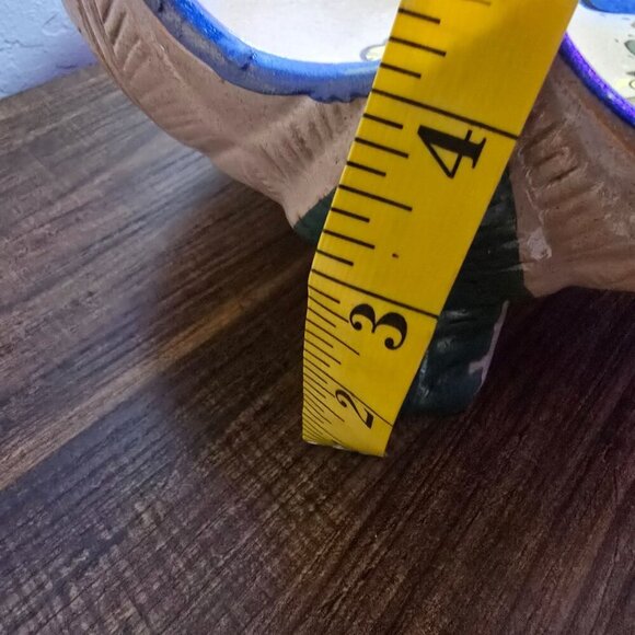 Handmade Mexican Tlaquepaque Ceramic Serving Bowl Painted Bird Cactus Design - Picture 8 of 12